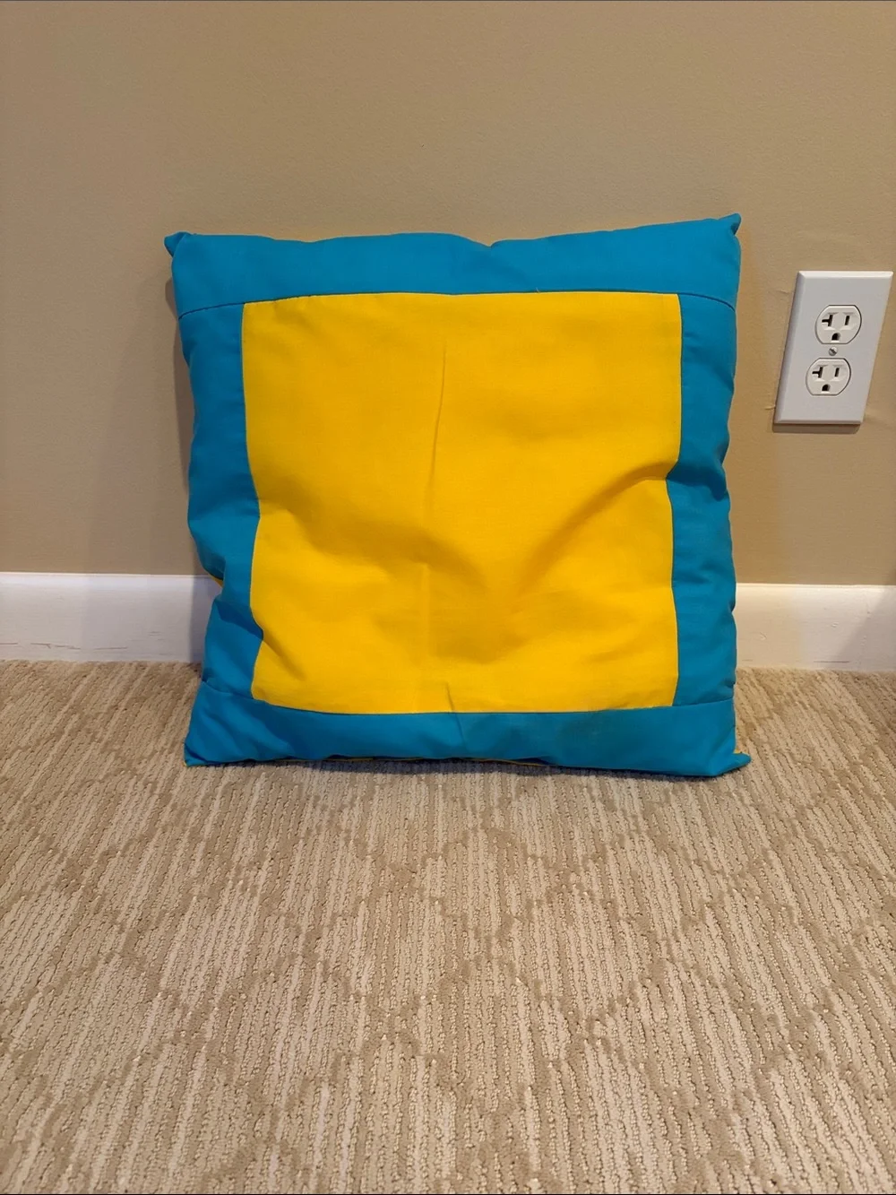 Blue and Yellow Decorative Throw Pillow - Home Accents